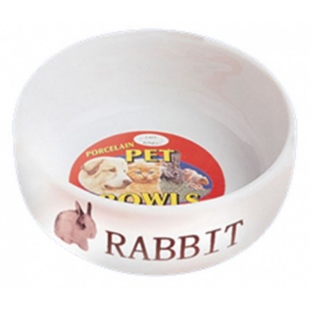 Porcelain rabbit bowl white