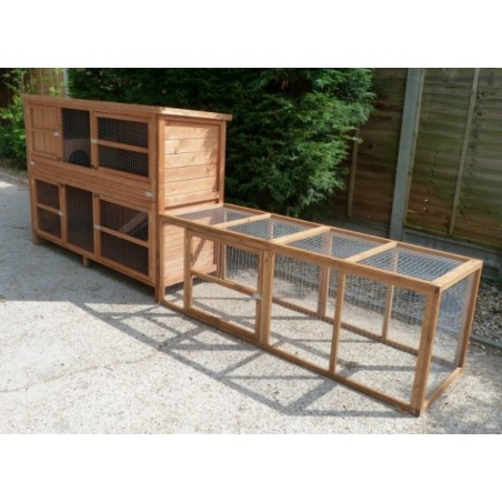 11ft Malling-Super Extended - Double Deluxe Modular Hutch/run